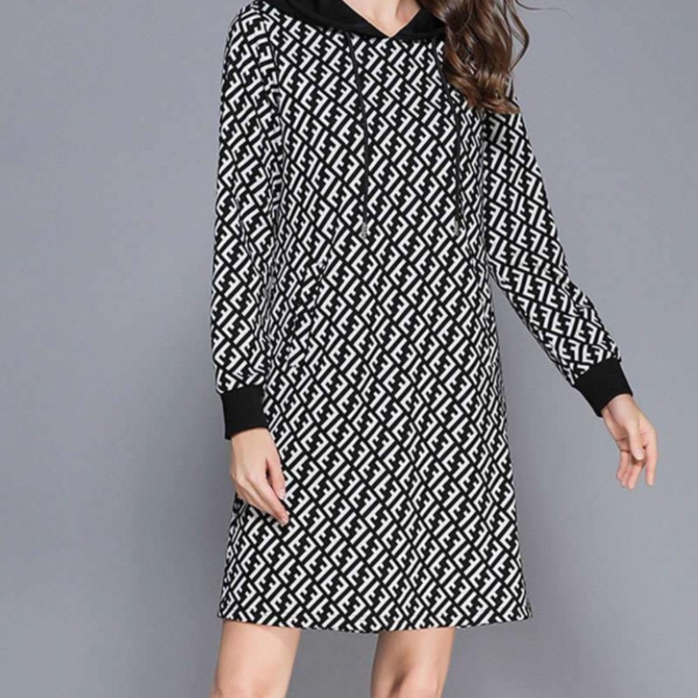 Black/White Hooded Tunic